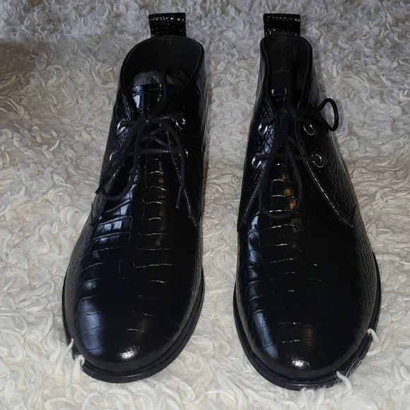 Rag & Bone Audrey Desert Boot Black Croco 10 nwt